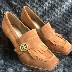 Sam Edelman Quinly Pump - Suede Tan Heeled Loafer